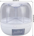 6 Grids round Dispenser, Dispensador De Cereal 360° Rotating Storage Container Transparent Sealed Container, Dispensador De Granos with Removable Cover for Home Kitchen