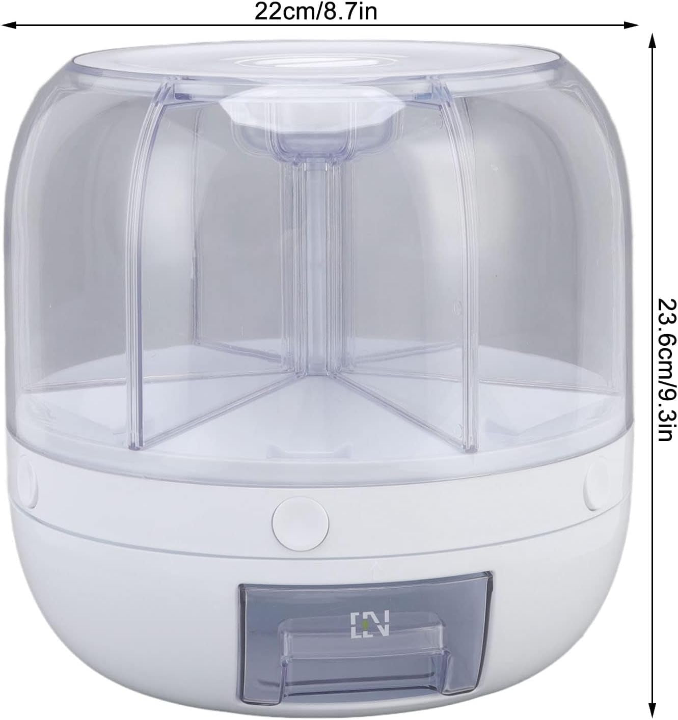 6 Grids round Dispenser, Dispensador De Cereal 360° Rotating Storage Container Transparent Sealed Container, Dispensador De Granos with Removable Cover for Home Kitchen