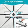 JOIORBOO 3-In-1 Floor Scrub Brush with Long Handle – Double-Sided Bristle & Squeegee for Bathroom, Shower & Kitchen