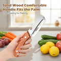 Stainless Steel Sharp Peeler with Wooden Non-Slip Ergonomic Handle, Built-In Bottle Opener, Long-Lasting Construction for Fruits & Vegetables, Essential Kitchen Tool
