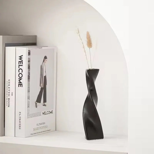 Minimalist Twisted Ceramic Vase Set