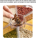 6 Grid Rice & Grain Storage Container, 360° Rotating Dry Food Dispenser Grain Food Storage Box Rice Bucket with Lid Household for Home Kitchen (5Kg)