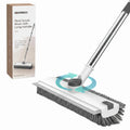 JOIORBOO 3-In-1 Floor Scrub Brush with Long Handle – Double-Sided Bristle & Squeegee for Bathroom, Shower & Kitchen