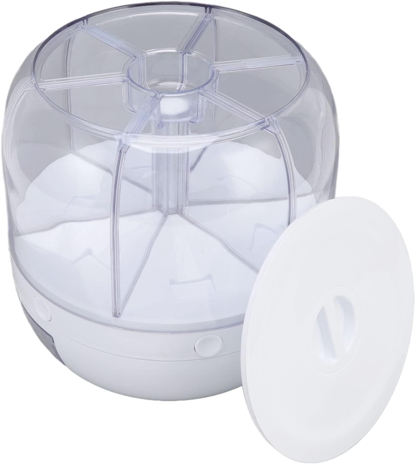 6 Grids round Dispenser, Dispensador De Cereal 360° Rotating Storage Container Transparent Sealed Container, Dispensador De Granos with Removable Cover for Home Kitchen