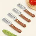 Stainless Steel Sharp Peeler with Wooden Non-Slip Ergonomic Handle, Built-In Bottle Opener, Long-Lasting Construction for Fruits & Vegetables, Essential Kitchen Tool