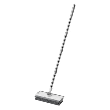 JOIORBOO 3-In-1 Floor Scrub Brush with Long Handle – Double-Sided Bristle & Squeegee for Bathroom, Shower & Kitchen